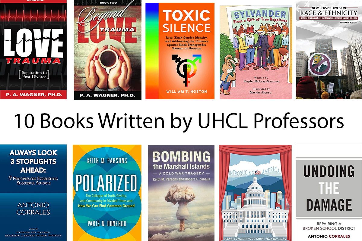 GRAPHIC: 10 books written by UHCL professors. Graphic created by The Signal staff Priscilla Gonzalez