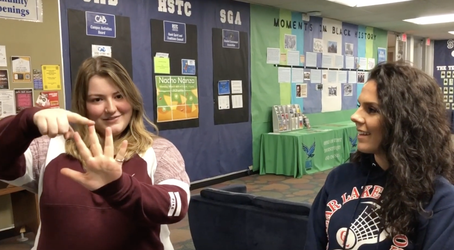 SCREENSHOT: Reporter Kathryn Wickenhofer asks Hawks around campus what their plans are for spring break 2019. Screenshot by The Signal Editor-in-Chief Brandon Peña.