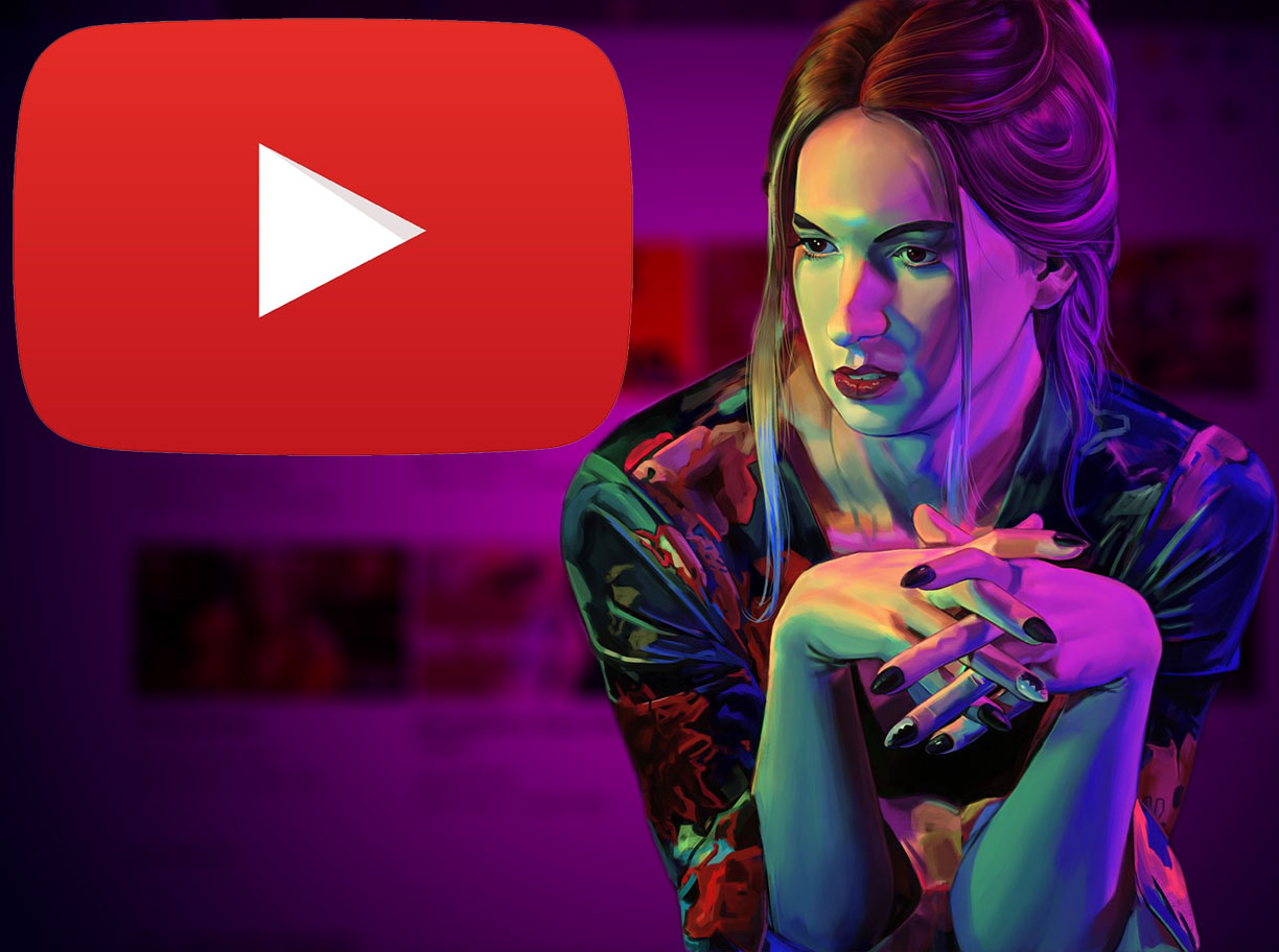 GRAPHIC: YouTube Logo and painting of Natalie Wynn aka Contrapoints over YouTube. This list features leading ladies in the YouTube space outside. Painting based off a photo by Kate Warren courtesy of Skutch. Graphic by The Signal Online Editor Alyssa Shotwell.
