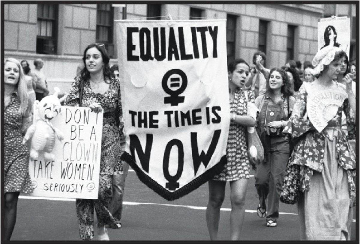 PHOTO: National Organization for Women in women's liberation parade in 1971. Photograph courtesy of Bettman/Corbis