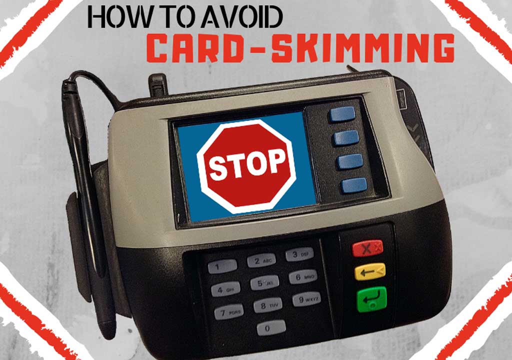 GRAPHIC: Card skimmers are illegal devices installed on top of self-service card readers to illegally gather your information. Photo courtesy of Mike Mozart via flickr. Graphic by The Signal reporter Sydney Cooper.