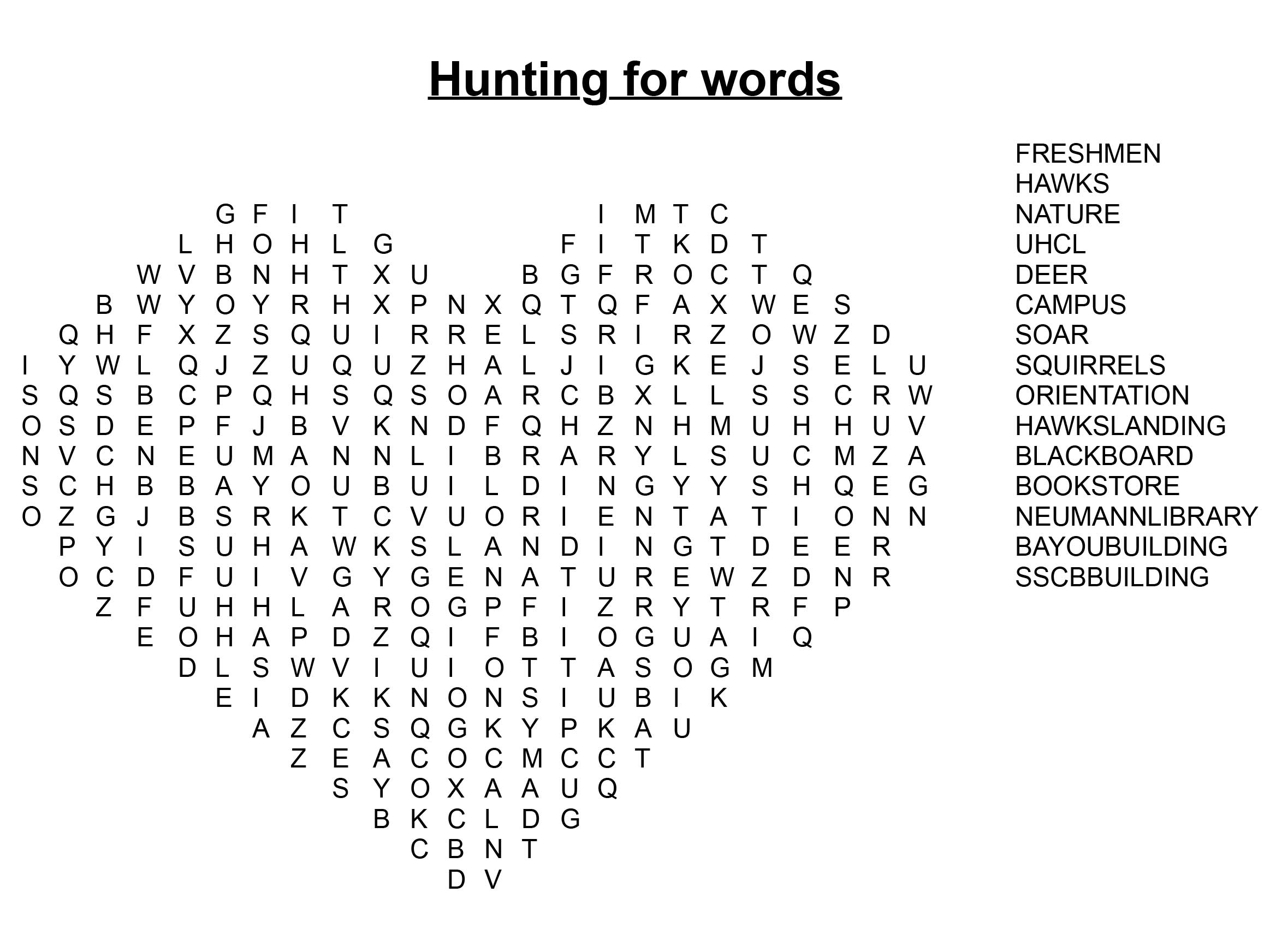 GRAPHIC: Hunt for words in our UHCL themed word search. Word search by The Signal staff.