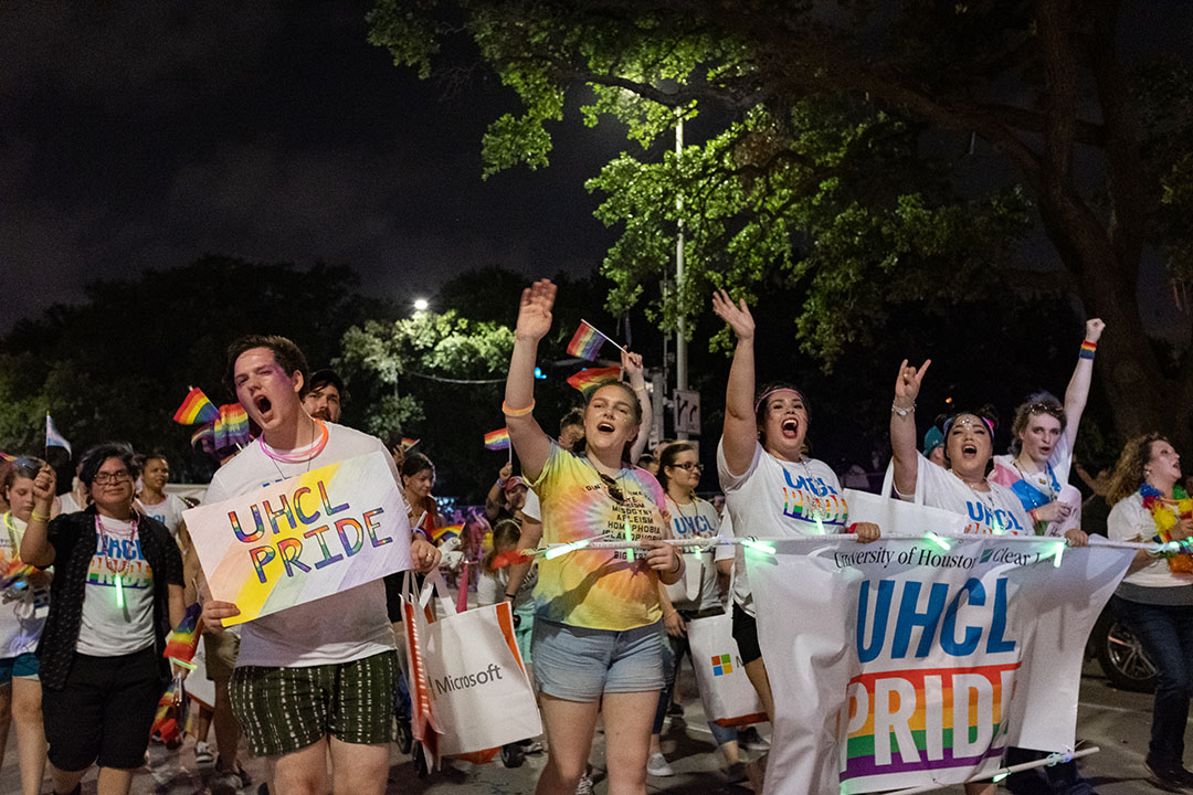 PHOTO: Hawks cheered and waved at the crowd in a show of pride for the LGBTQ+ community. Photo by The Signal reporter Kirk McDaniel.
