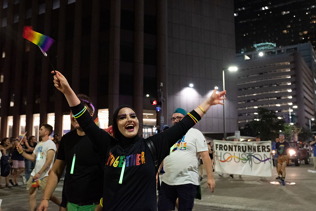 PHOTO: 2019 marked the second year UHCL participated in the Houston Pride parade. Photo by The Signal reporter Kirk McDaniel.