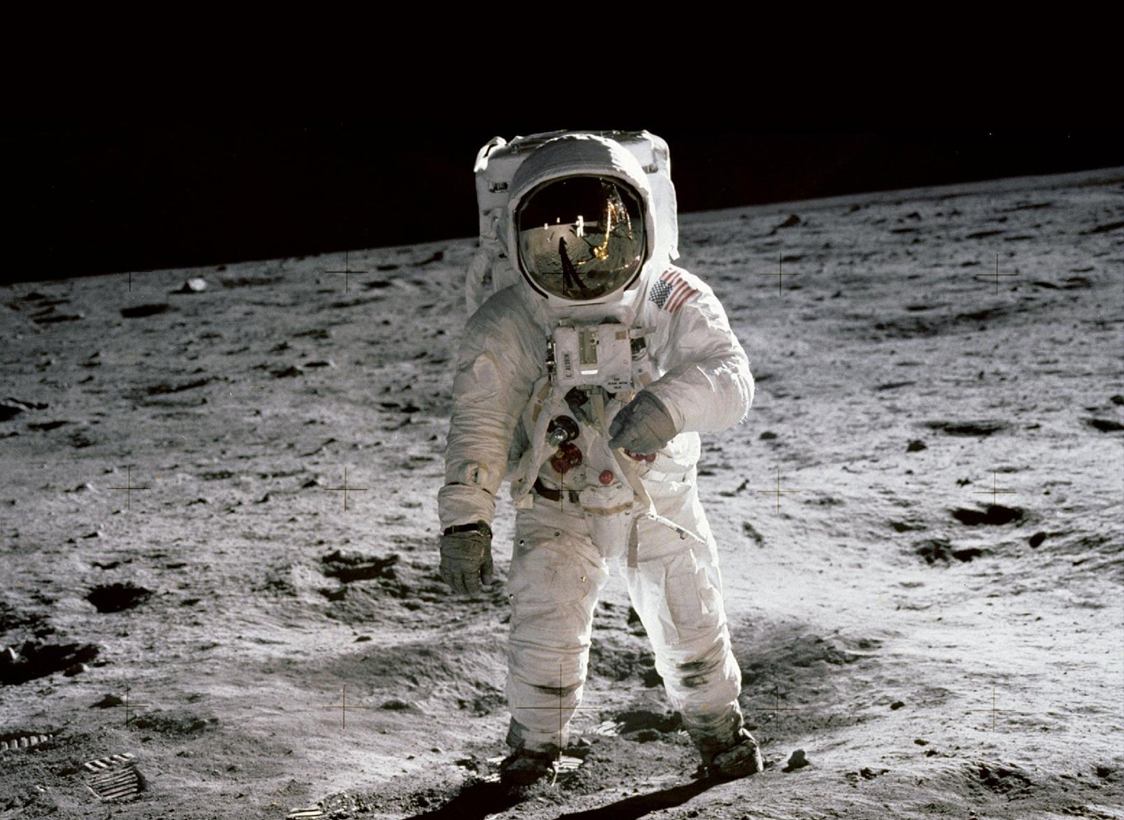 PHOTO: Neil Armstrong took this photo of Buzz Aldrin in his space suit walking on the moon. Photo courtesy of NASA.