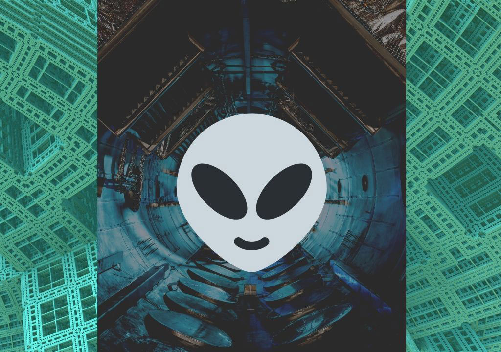 GRAPHIC: Alien face superimposed on a spaceship background. Graphic by The Signal reporter Arturo Guerra.