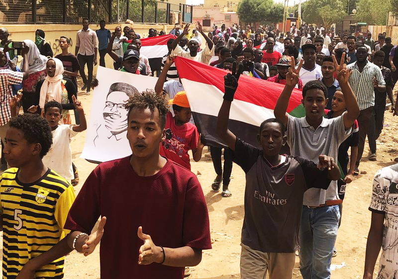 Protesters in Khartoum, Sudan. Photo courtesy of Associated Press.