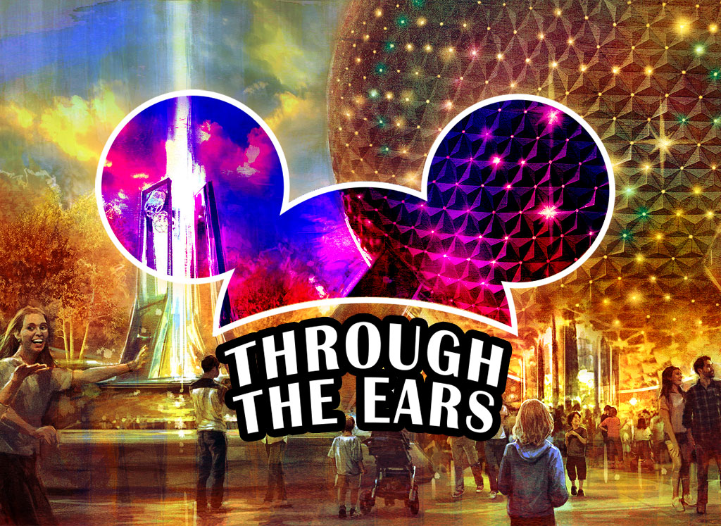 GRAPHIC: The logo of the Through the Ears blog with the backdrop of the imagined Epcot entrance. Photo courtesy of Disney. Graphic by The Signal Online Editor, Alyssa Shotwell, and The Signal Executive Editor, Emily Wolfe.