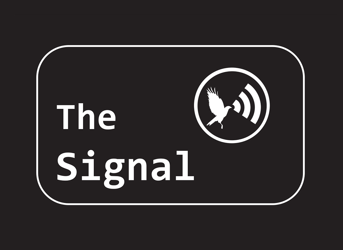GRAPHIC: "The Signal" text on a label. "The Office" parody video featuring the Signal staff during the summer of 2019. Graphic by The Signal Online Editor Alyssa Shotwell.