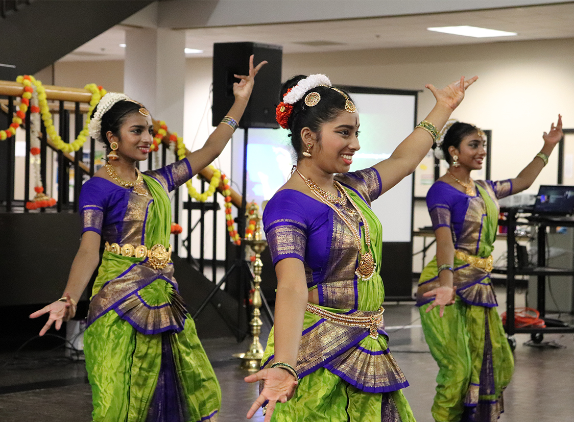 Dancers from the Anjali Center of Performing Arts dancing at Diwali. Photo by The Signal reporter Liliana Marin