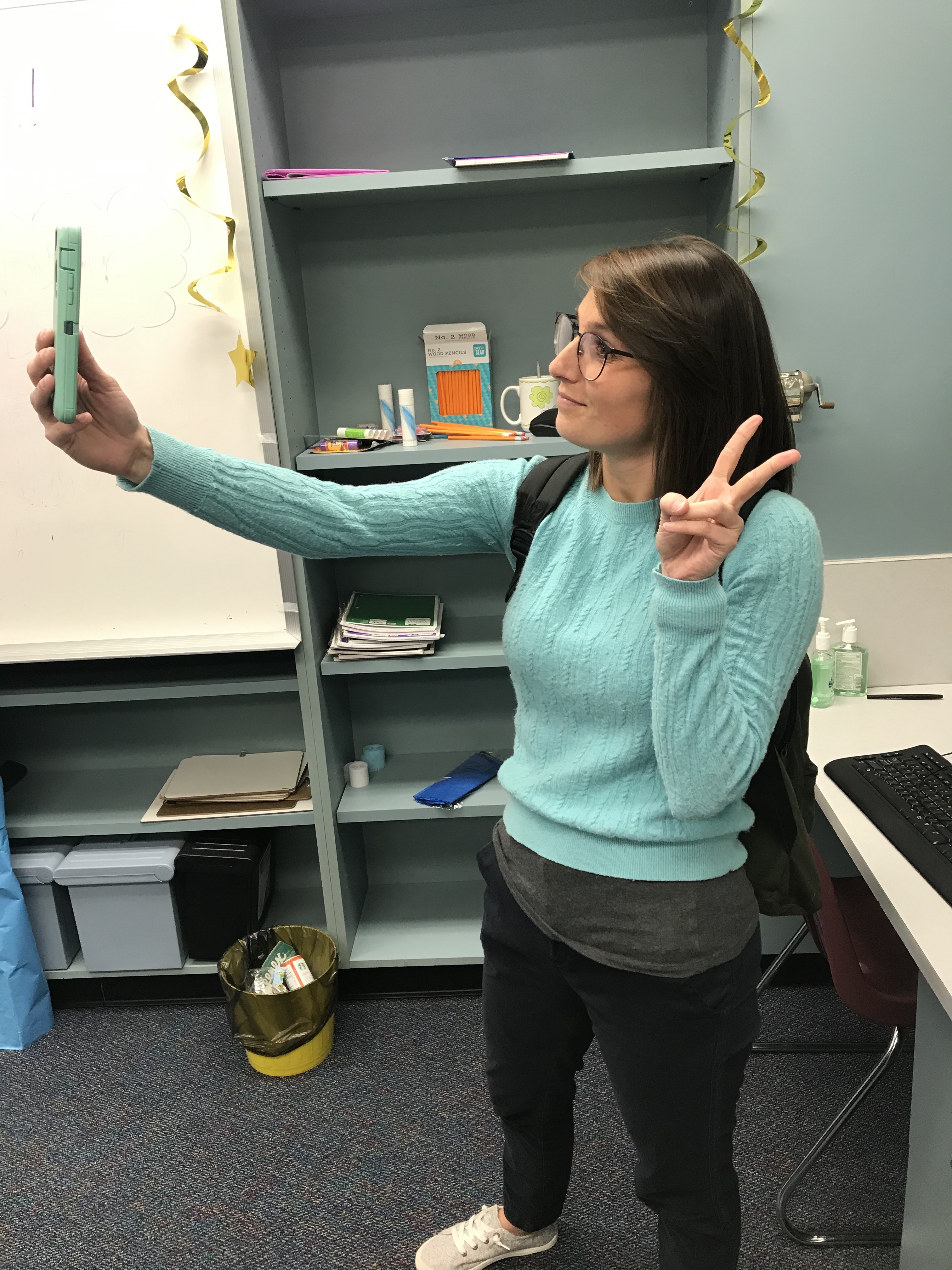 PHOTO: Laci Dorsett taking a selfie. Photo by The Signal reporter Stephanie White.