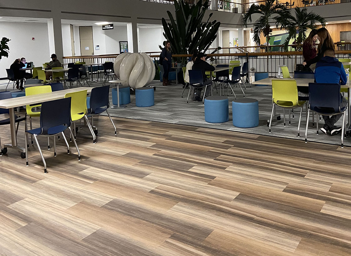 PHOTO: This is a picture of the new furniture and flooring in the Bayou Building. Photo by The Signal reporter, Alyssa Lobue.