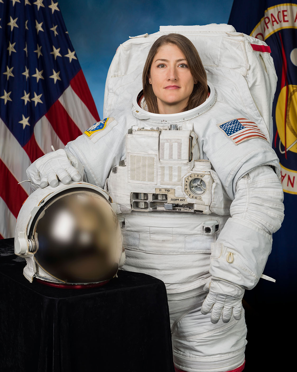 PHOTO: Portrait of female astronaut Christina Koch. Photo by Bill Stafford courtesy of NASA.