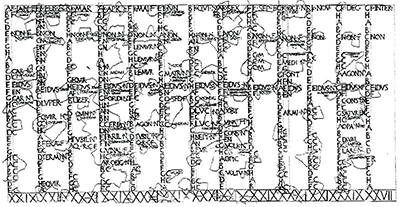 GRAPHIC: Graphic representation of the ancient Roman calendar under the rule of Numa Pompilius in 713 B.C. 