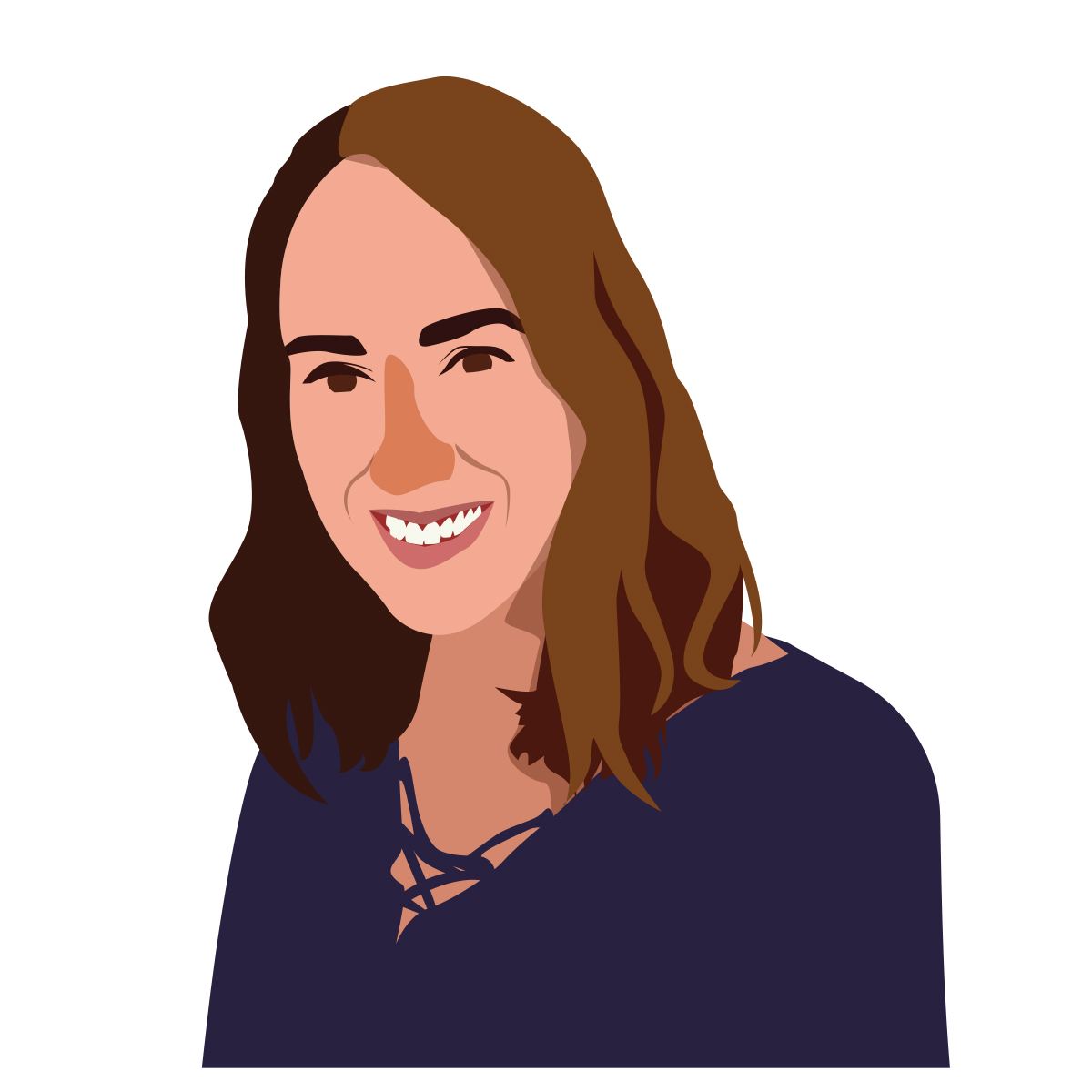 GRAPHIC: Illustrated portrait of professor Sarah Costello. Graphic by The Signal Online Editor Alyssa Shotwell.