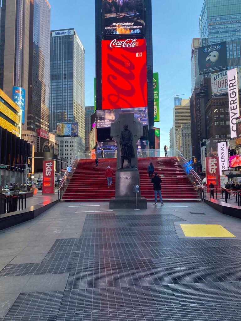 PHOTO: Relatively empty steps in Times Square. Photo by The Signal Executive Editor Emily Nichelle Wolfe
