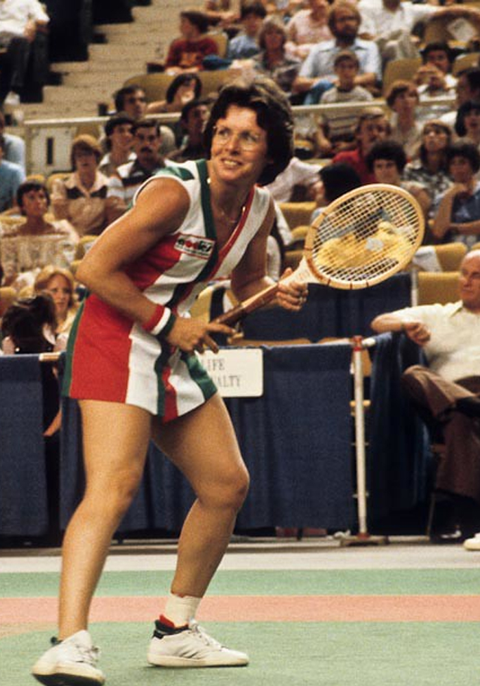 PHOTO: Athlete Billie Jean King in 1978. Photo courtesy of Michell Weinstock via Flickr. SOURCE: https://www.flickr.com/photos/schlepper/5304275555