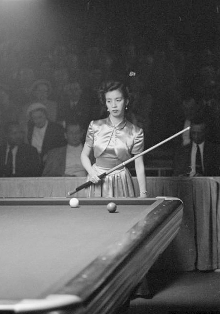 PHOTO: Masako Katura at the 1952 World's Champion Billiard Tournament. SOURCE(s): http://images.google.com/hosted/life/c62921b43ea187f0.html & https://www.rejectedprincesses.com/blog/modern-worthies/masako-katsy-katsura