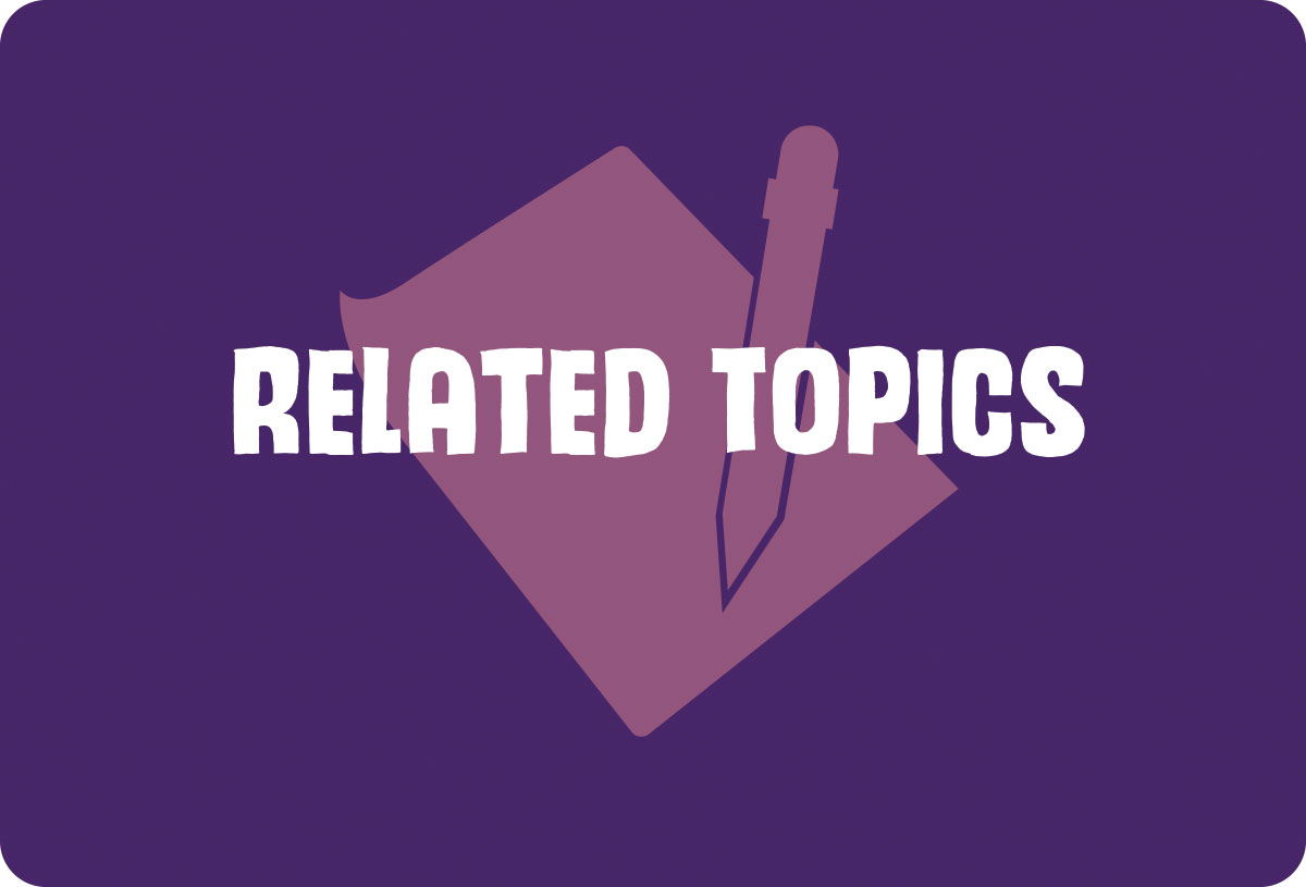 GRAPHIC: Text that read "Related Topics" over a silhouette of a paper and pen. Graphic by The Signal Online Editor Alyssa Shotwell.