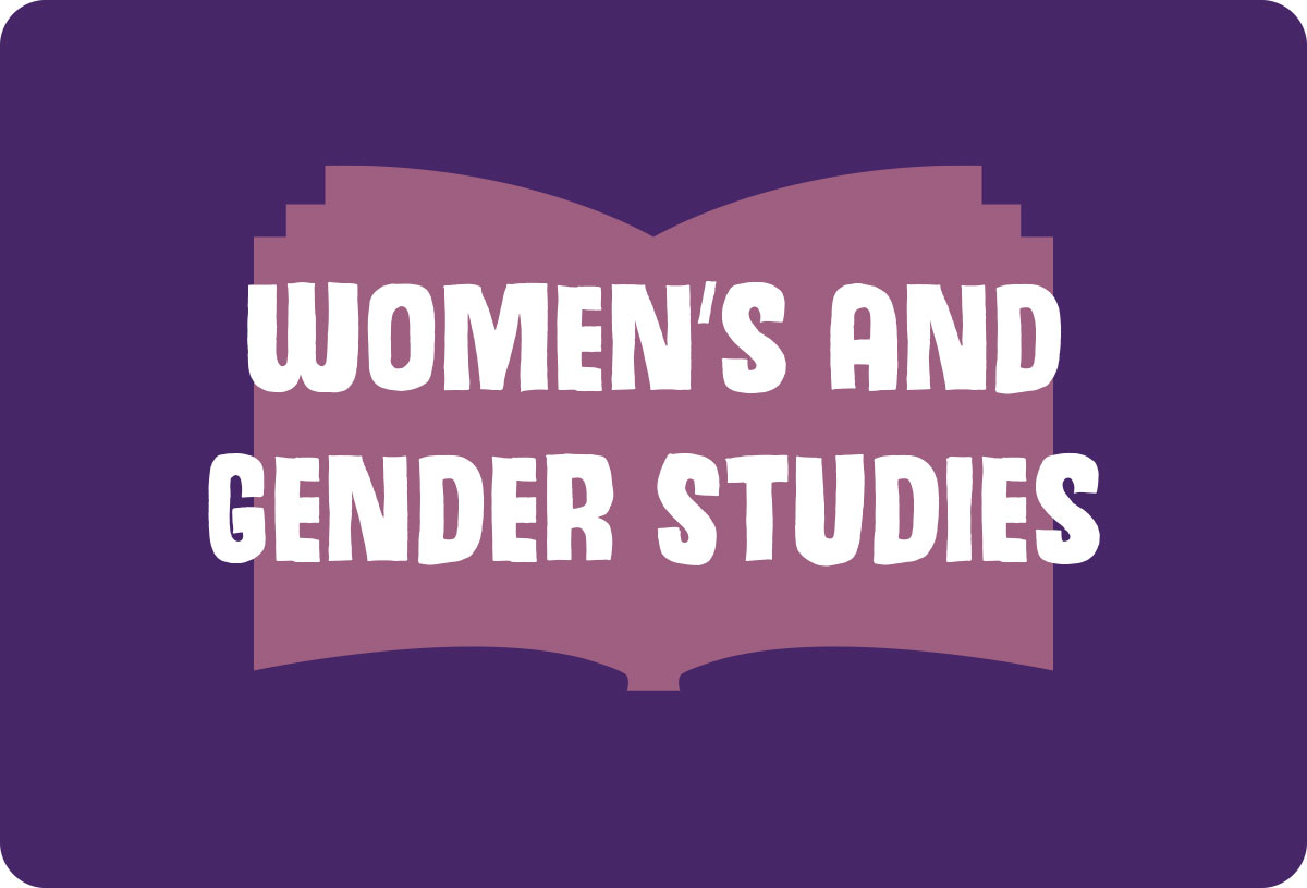 GRAPHIC: Text that read "Women's and Gender Studies" over a silhouette of an open book. Graphic by The Signal Online Editor Alyssa Shotwell.