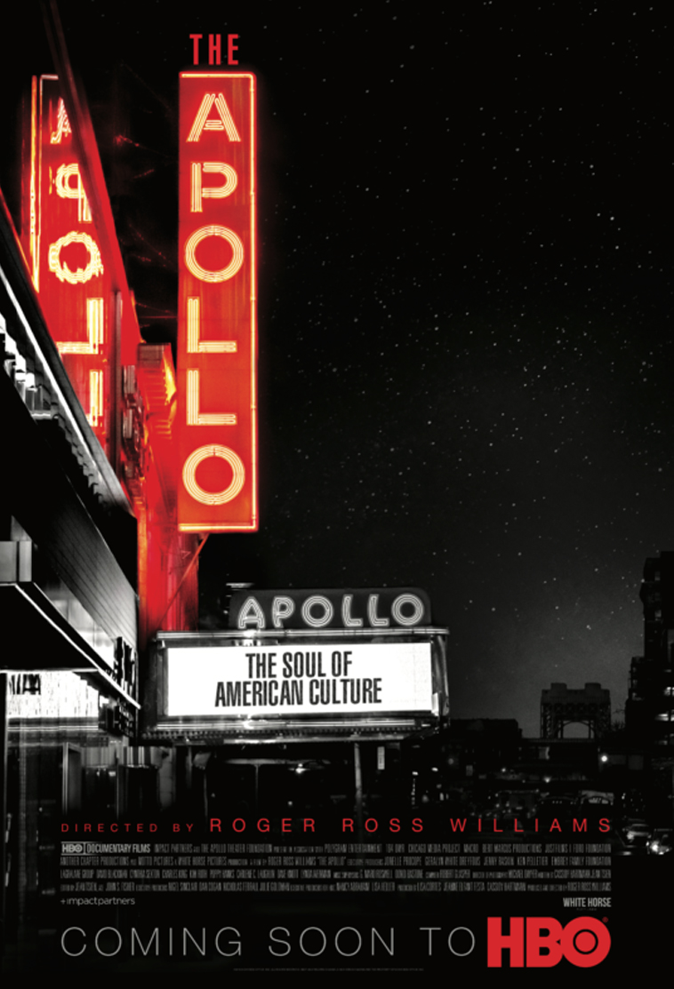 POSTER: Image of The Apollo Theater for the HBO documentary. Poster courtesy of HBO. SOURCE: https://newportfilm.com/films/the-apollo/