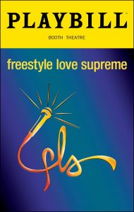 PLAYBILL: Playbill for Freestyle Love Supreme featuring their logo. Playbill courtesy of Playbill and Freestyle Love Supreme. SOURCE: https://www.playbill.com/production/freestyle-love-supremebooth-theatre