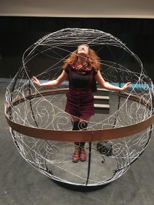 PHOTO: Zoe Freedkin, Psychology major, standing in the "Rememberall" from the UHCL Storytellers first production. Photo courtesy of Zoe Freedkin.