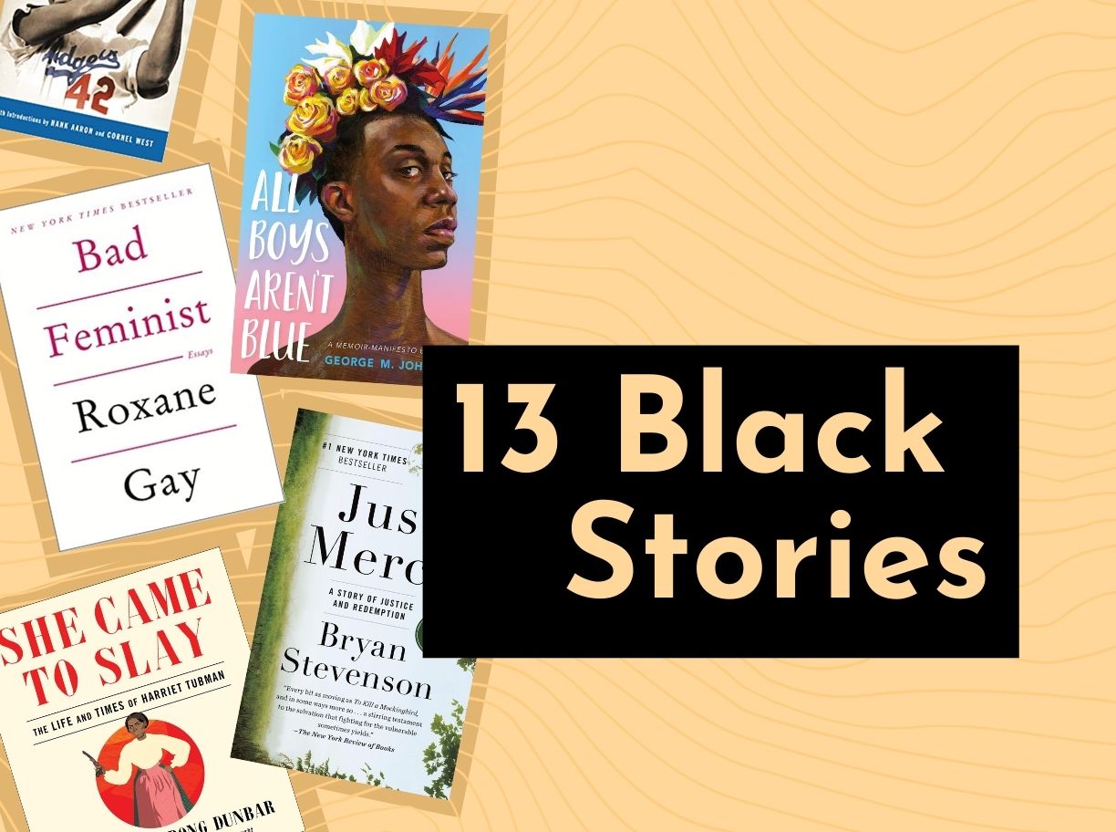GRAPHIC: Collage of books with the text "13 Black Stories" on top. Graphic by The Signal Online Editor Alyssa Shotwell and courtesy of respective publishers.