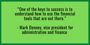 GRAPHIC: A quote from Mark Denney, the vice president for administration and finance. Graphic by The Signal reporter Jenna Schaub.