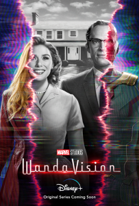 IMAGE: A promo shot of "WandaVision" starting Elizabeth Olsen and Paul Bettany. Image courtesy of Marvel Studios and Disney Media and Entertainment Distribution. SOURCE: https://dmedmedia.disney.com/disney-plus/wandavision/logos