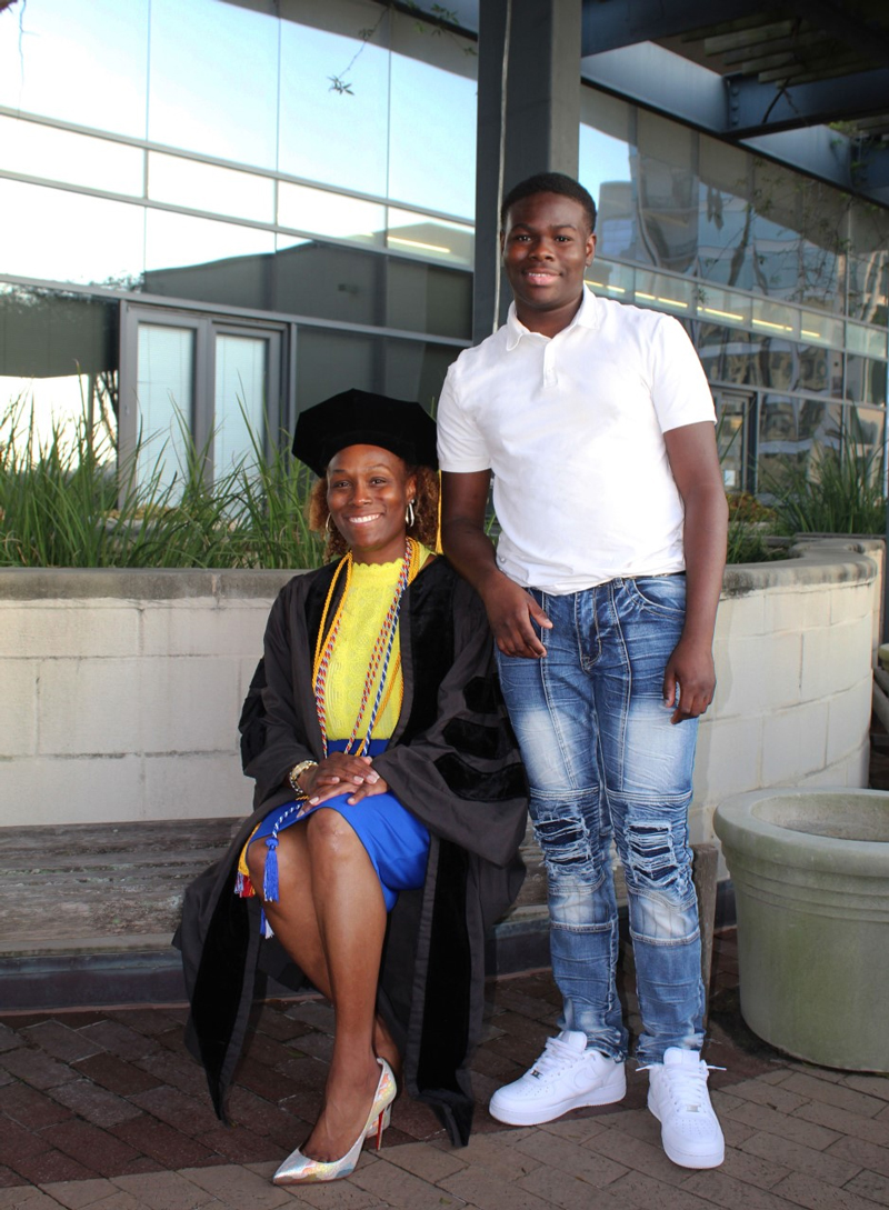 PHOTO: Kenesha Starling and her son Darius after Starling's graduation. Photo courtesy of Kenesha Starling.