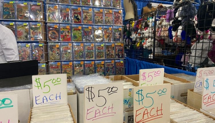 PHOTO: Comics vendor at Comicpalooza 2021 offers a wide selection of comic books. Photo by The Signal Executive Editor Miles Shellshear.