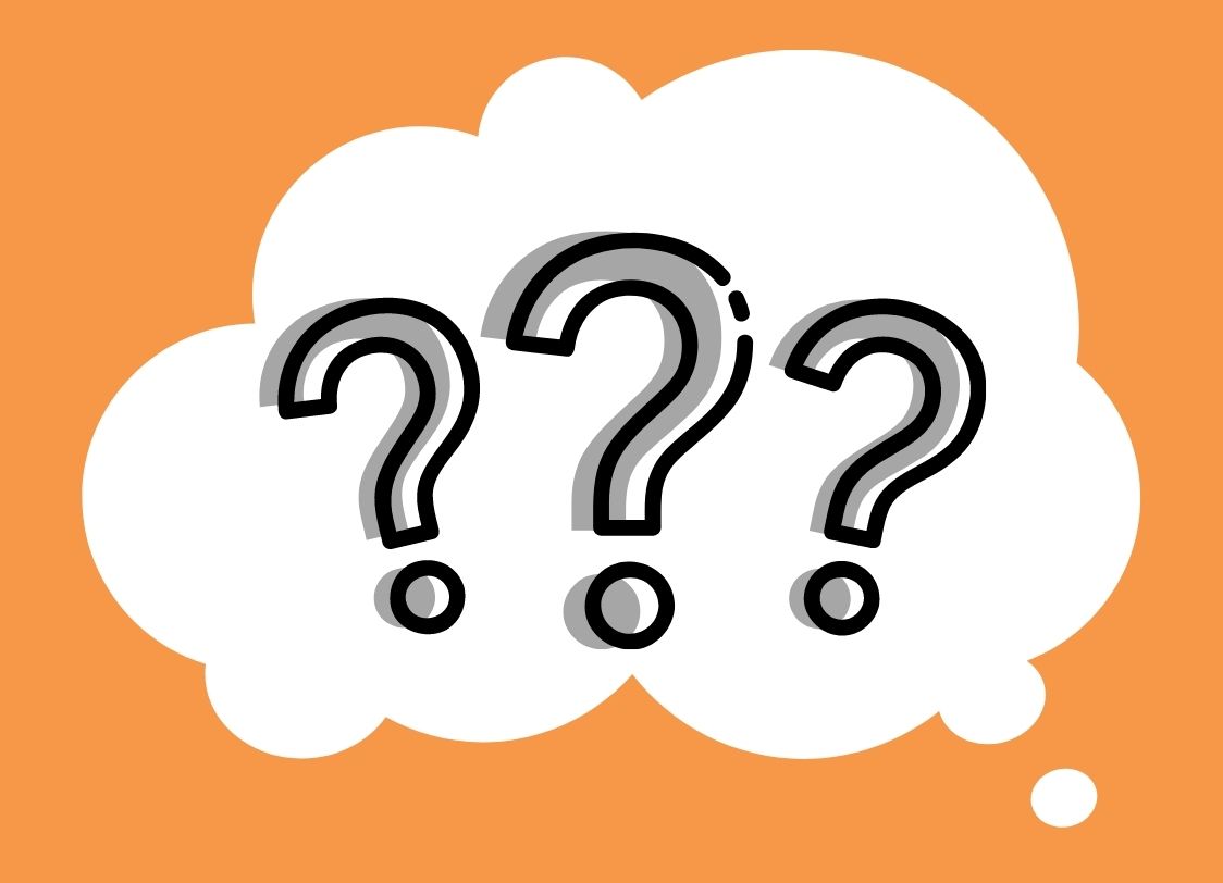 GRAPHIC: Orange background with a white thought bubble. Inside there are three gray question marks. Graphic by The Signal Audience Engagement Editor Stephanie Perez.