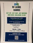 PHOTO: The Walking Hawks promotional flyer does not include an accommodations statement or an approval stamp from the Office of Student Involvement and Leadership (OSIL). Photo by The Signal staff.