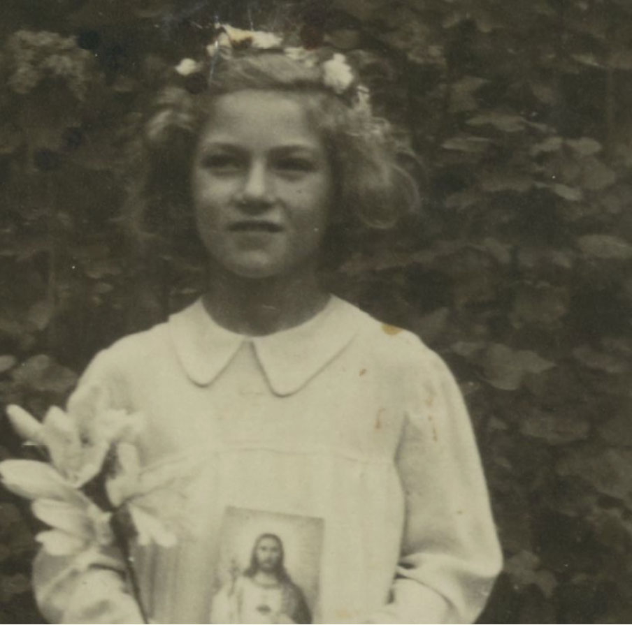 PHOTO: Image depicts a young Halina Peabody. Image is in black and white. Photo courtesy of the United States Holocaust Memorial Museum.