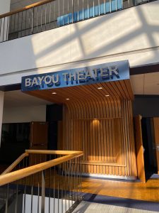 PHOTO: a picture of the entrance of the Bayou Theater. Photo by The Signal Reporter, Daria Glasscock.