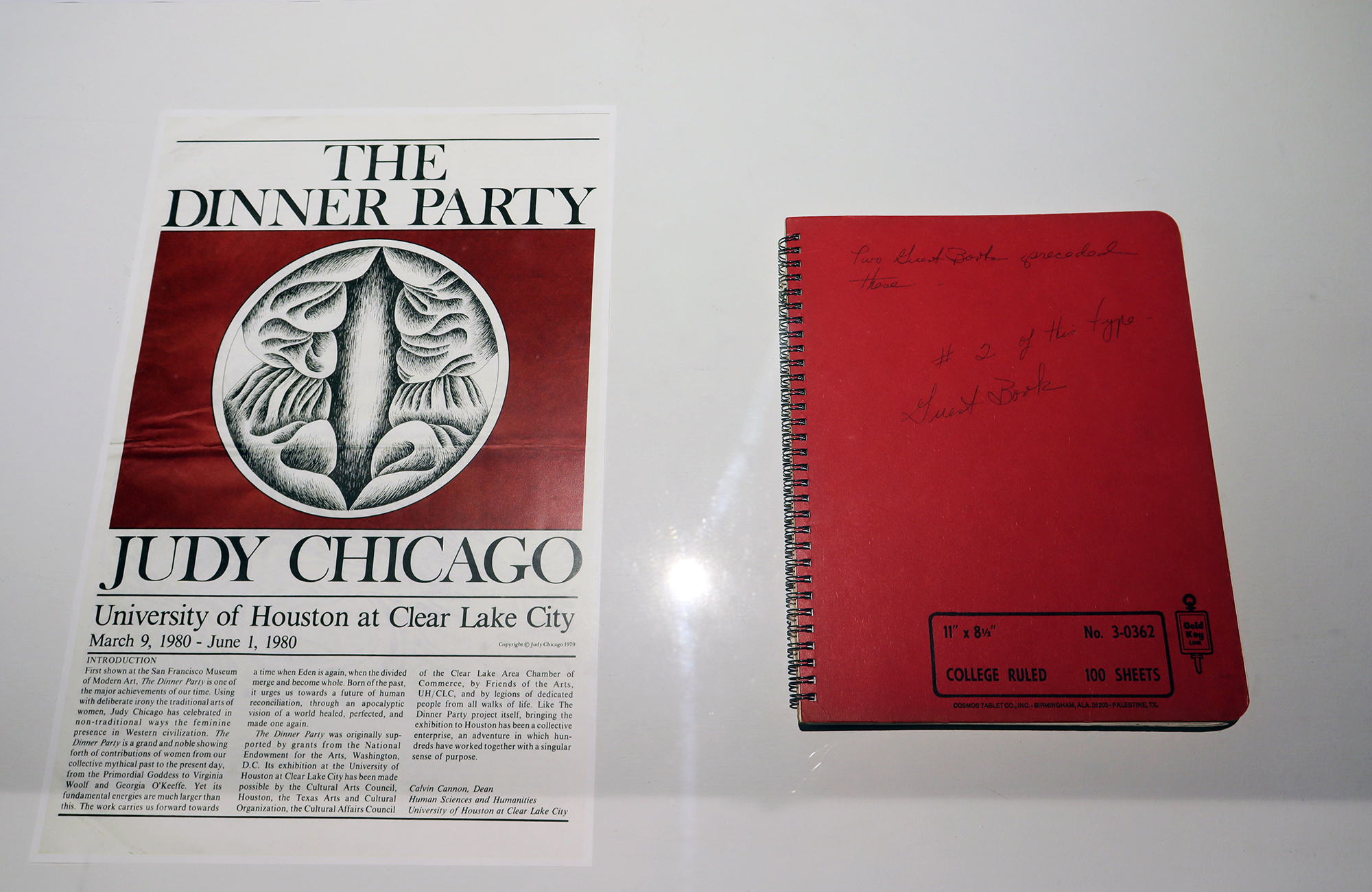 IMAGE: Judy Chicago guest book and flyer. Image by Signal reporter Xavier Munoz.