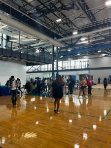 PHOTO: an image of students gathered at the 2022 Space Bash held at the Rec Center on campus.