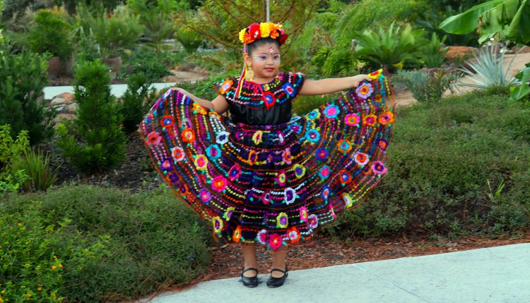 A young catrina at the fashion show in The Festival in the Garden at the Houston Botanic Garden. Photo by Signal reporter Xavier Munoz.