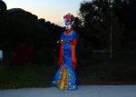 Orange and Blue catrina model at The Festival in the Garden at the Houston Botanic Garden. Photo by Signal reporter Xavier Munoz.
