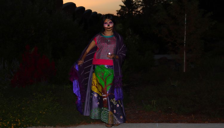 Purple Love yourself catrina model at The Festival in the Garden at the Houston Botanic Garden.