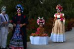 Group of four catrina models at The Festival in the Garden at the Houston Botanic Garden. Photo by Signal reporter Xavier Munoz.