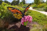 LEGO Monarch on Milkweed by Sean Kenney at Houston Botanic Garden. Photo by Signal reporter Xavier Munoz.
