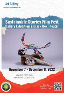 IMAGE: Poster for the Sustainable Stories Film Fest featuring one of the pieces in the gallery. Flyer courtesy of Sustainable Stories Film Fest.