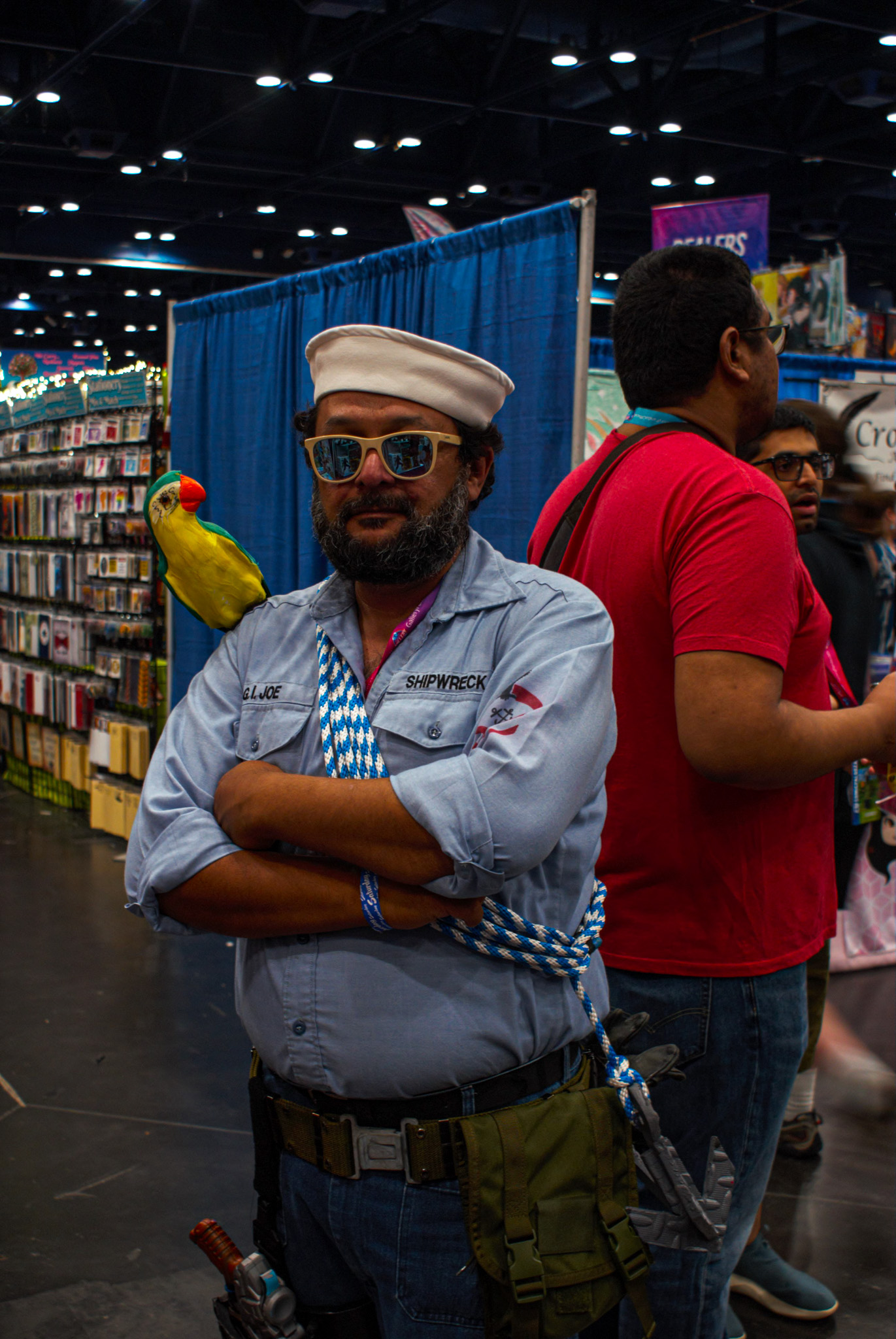 Rick Rameriz is here at Comicpalooza for his third year. He is cosplaying as Shipwreck from the series GI Joe. Rick told me he was here to watch his children participate in the cosplay contest. Photo by reporter Adan Martinez.